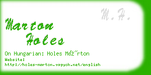 marton holes business card